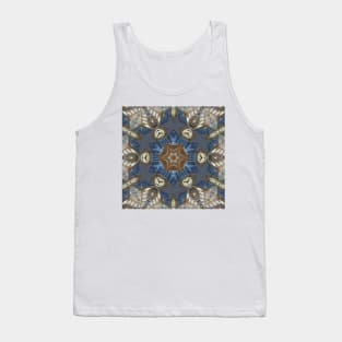 star shaped art nouveau styled pattern in grey brown blue and beige Tank Top